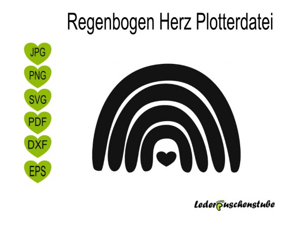 Plotterdatei Regenbogen Herz